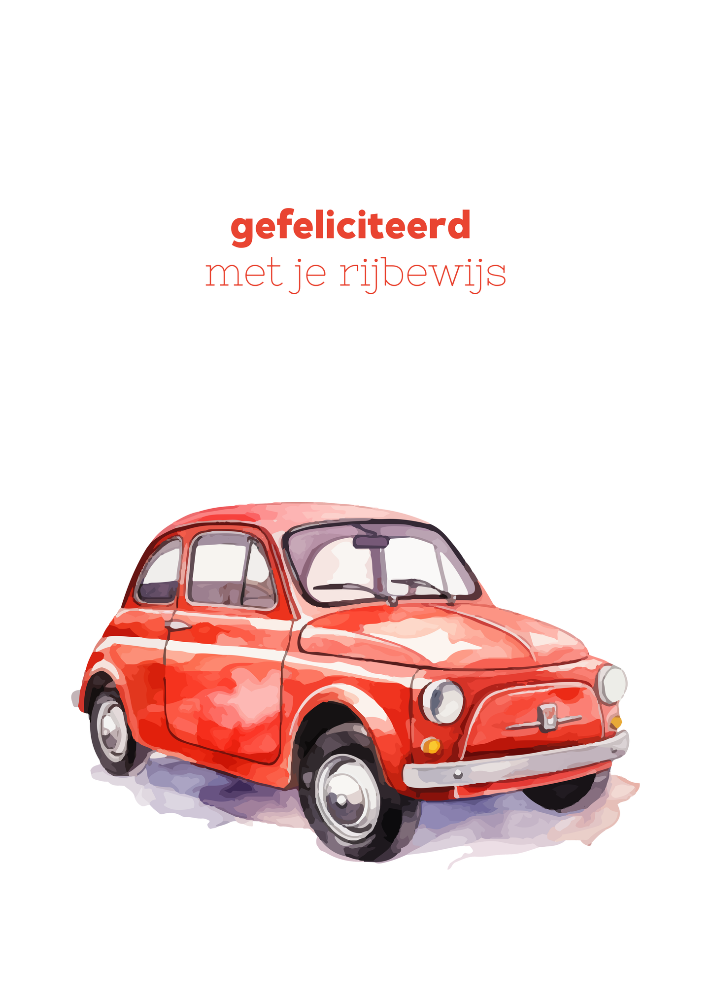 Rijbewijs - rode auto