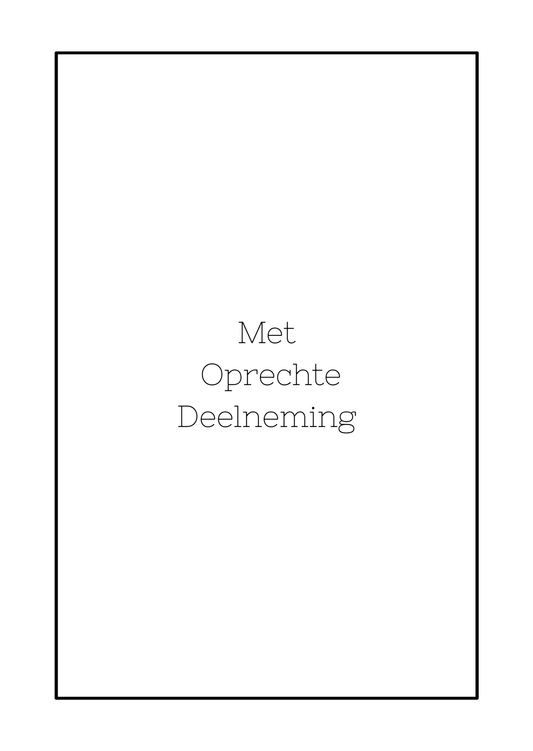 Met oprechte deelneming - tekst