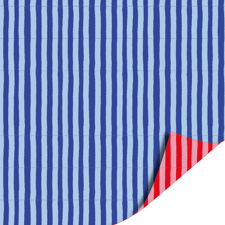 Cadeaupapier Soft Stripe (blue/red) - 70 cm