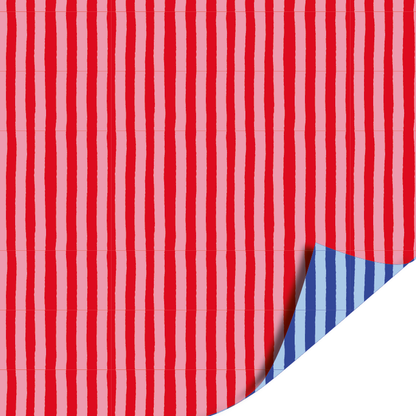 Cadeaupapier Soft Stripe (blue/red) - 70 cm